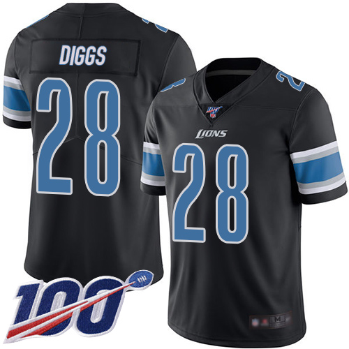 Detroit Lions Limited Black Youth Quandre Diggs Jersey NFL Football 28 100th Season Rush Vapor Untouchable